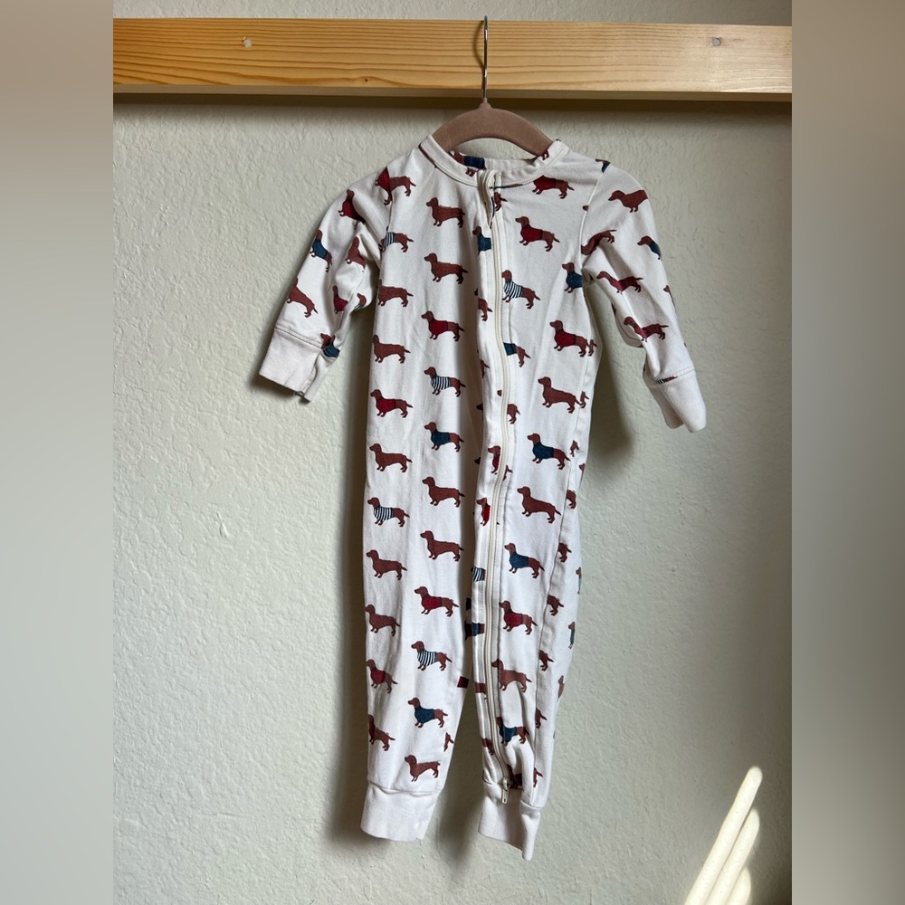 Pink Chicken New York Baby Cream Footie with Animal Print 12/18 Months